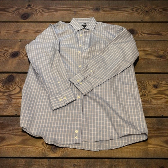 Pronto Uomo Other - Pronto Uomo Light Blue Plaid Shirt size 17 34/35